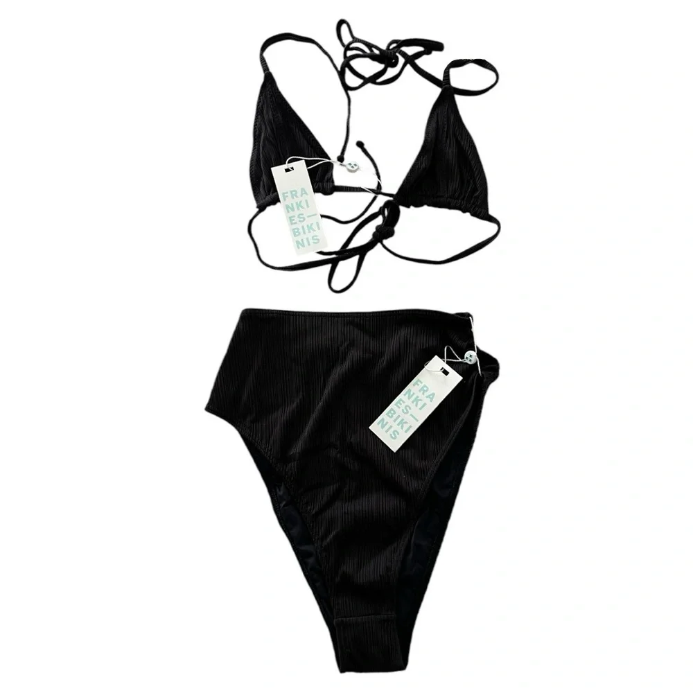Frankie’s Bikinis Tia Black Bikini Set XS